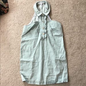 A unique denim mini dress
